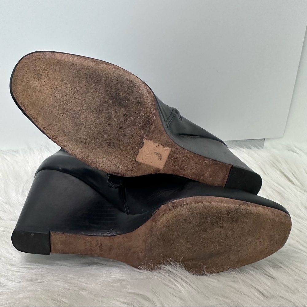 Tory Burch Sofia Wedge Bootie Black Nappa Leather - Picture 8 of 9